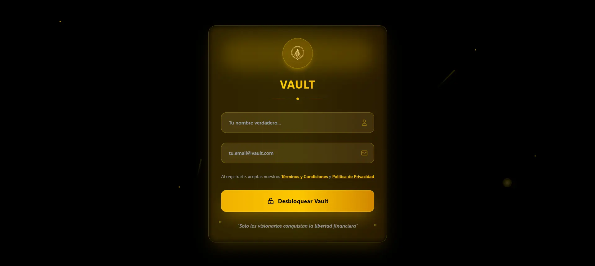Captura de pantalla del proyecto Vault - Waitlist